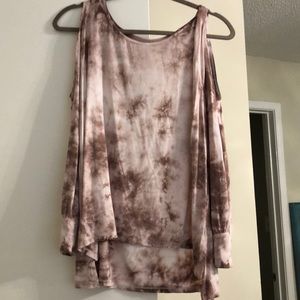 Open Shoulder TieDye Top from AE